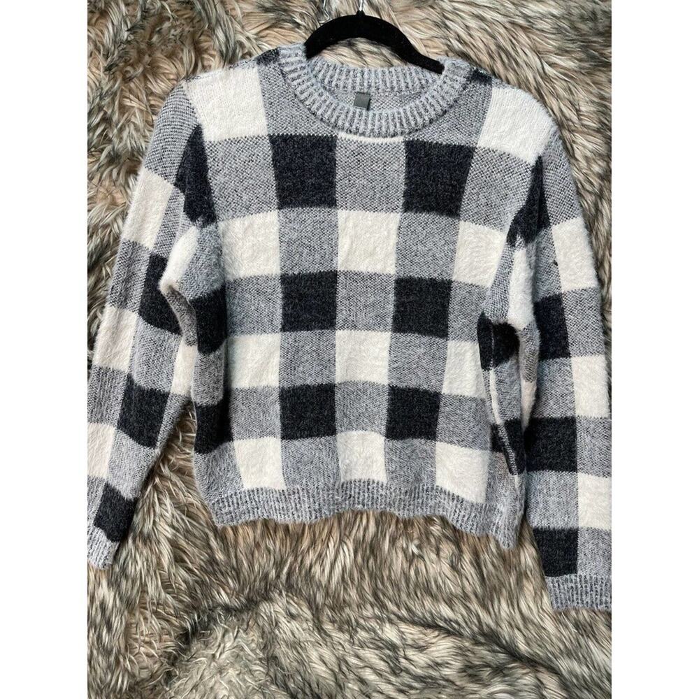Ayla SOFT Checkered Sweater Black and White‎ Women's Size S